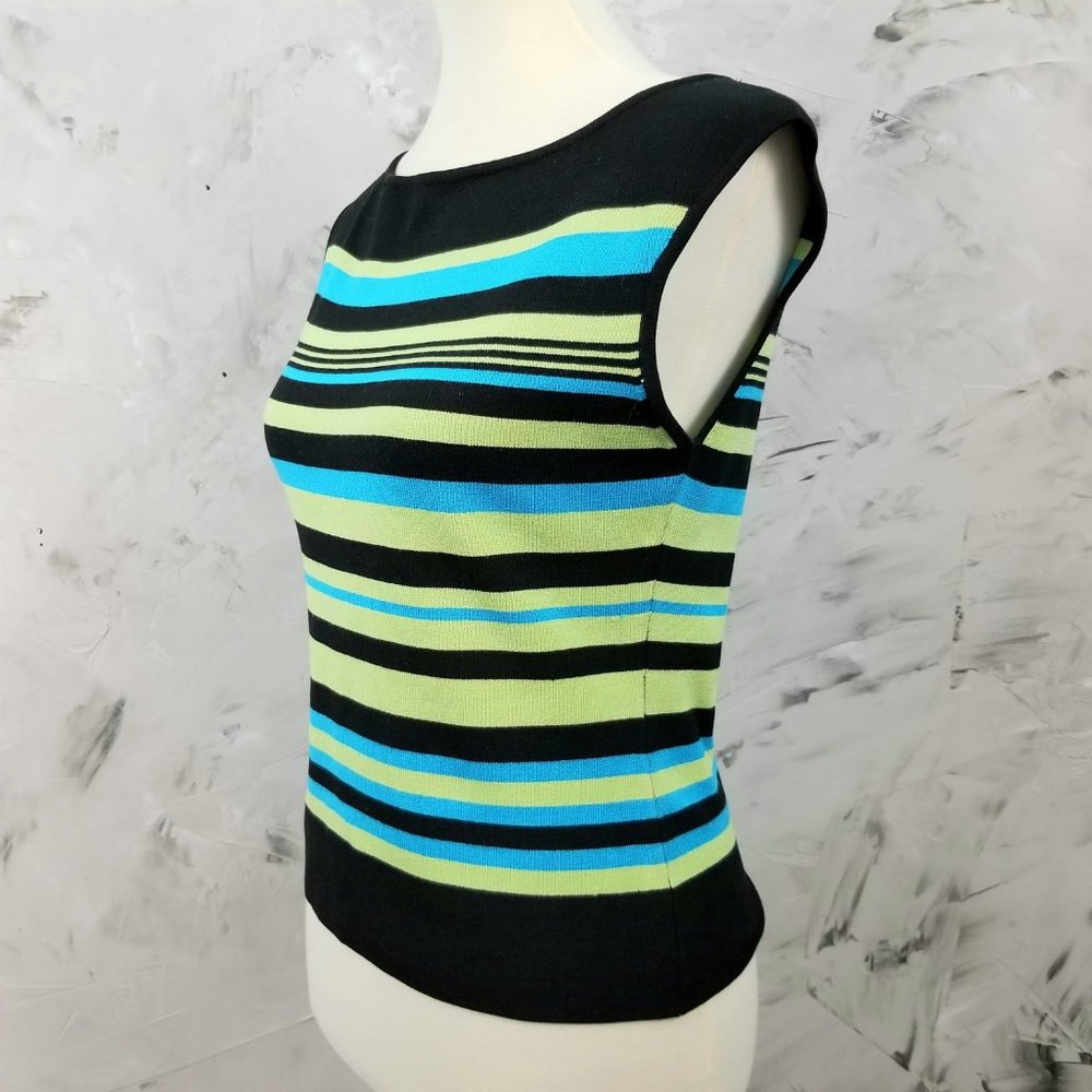 GEOGIOU STUDIO Blue, Green, Black Knit Cami Top - Picture 1 of 7